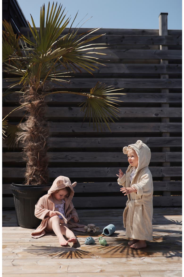 Bear Organic Cotton Terry Robe, Alternate, color, MOSS