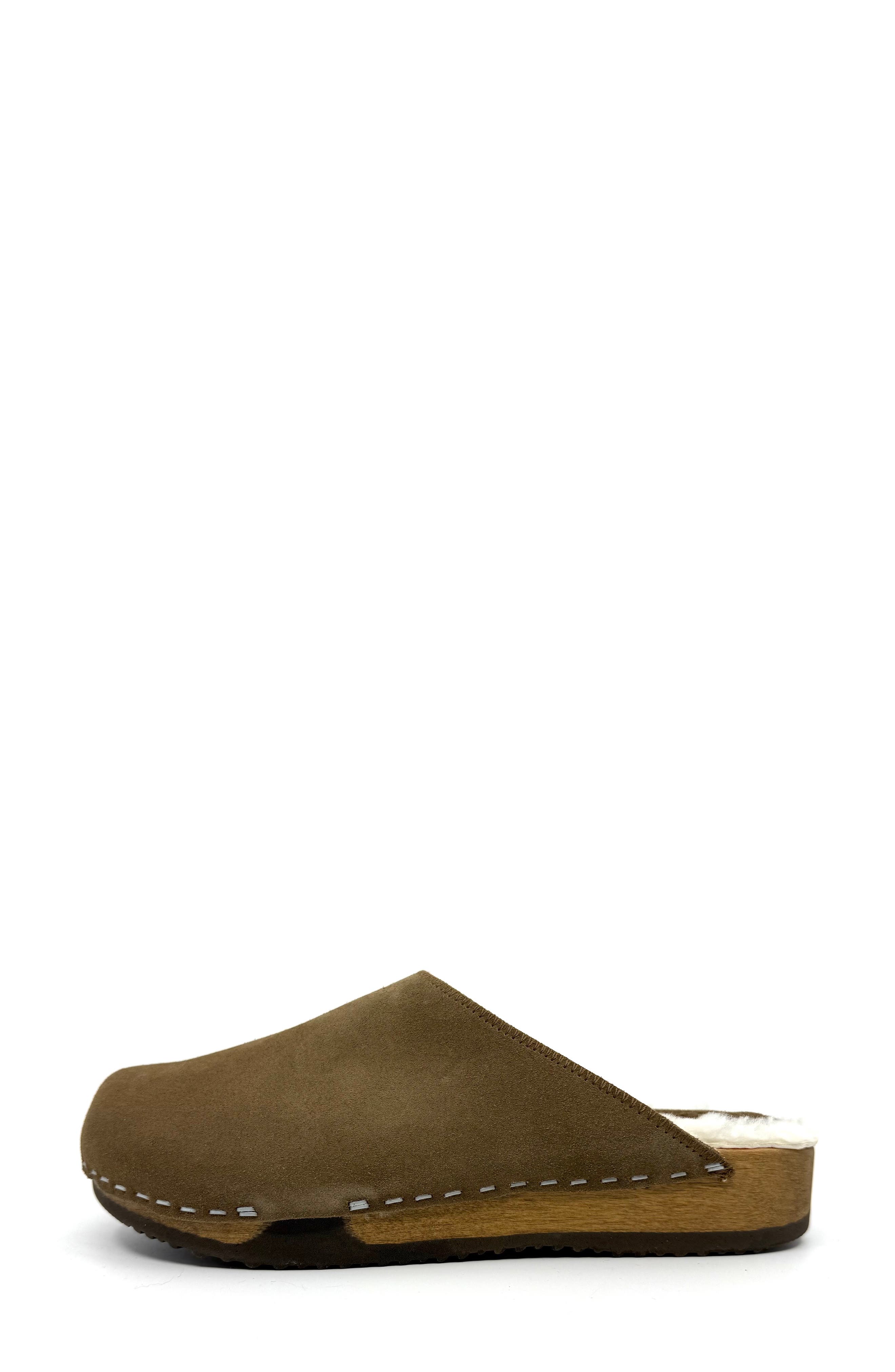 KUNSTEN Ella Genuine Shearling Lined Clog, Alternate, color, Umber