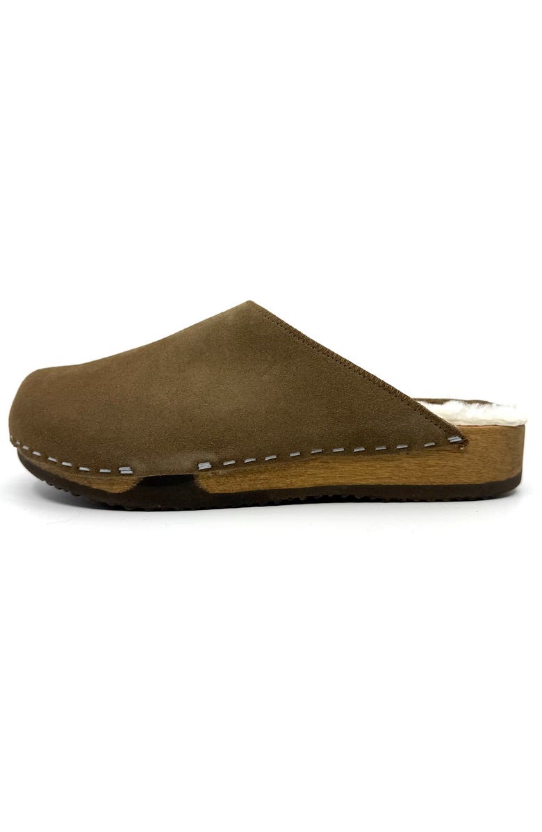 KUNSTEN Ella Genuine Shearling Lined Clog, Alternate, color, Umber
