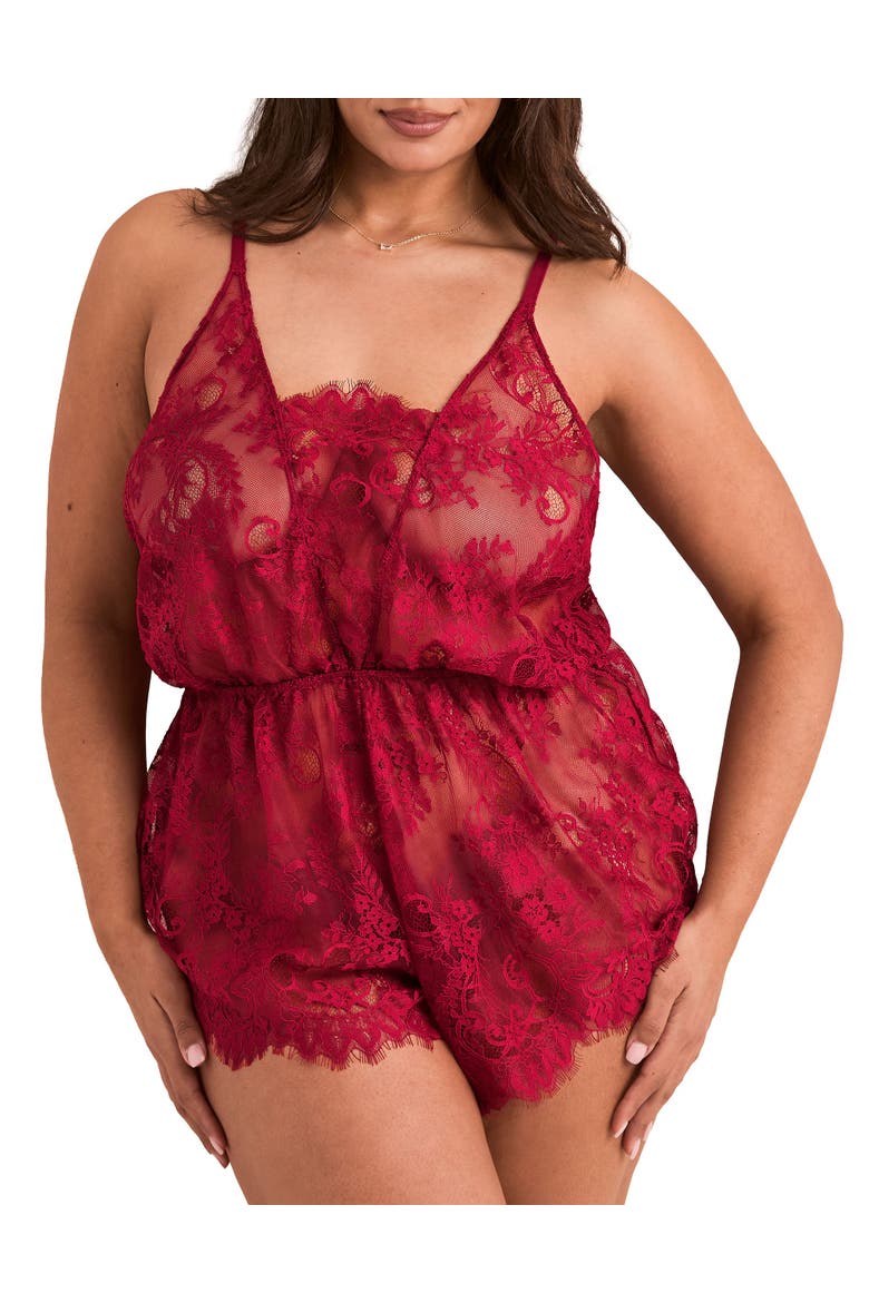 Jasmin Romper Lingerie, Main, color, Dark red