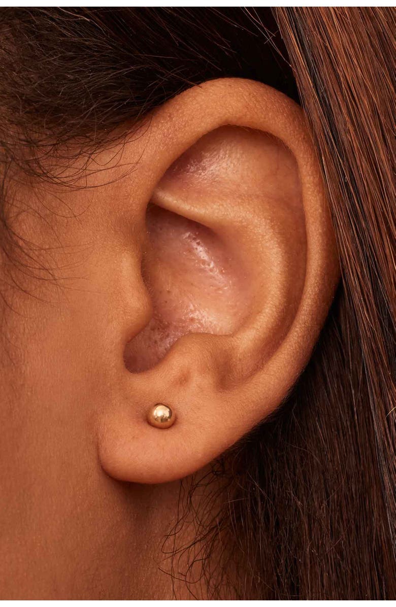 Oradina 18K Yellow Gold Have A Ball Stud Earrings, Alternate, color, 