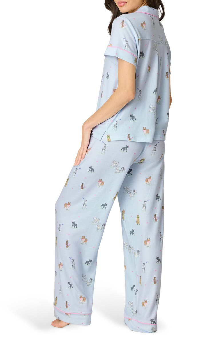 PJ Salvage Bark Park Jersey Pajamas, Alternate, color, Blue Ice