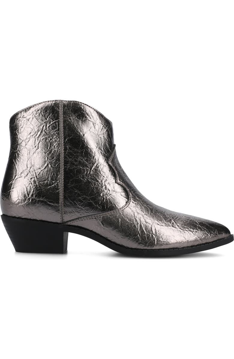 Journee Collection Taliah Western Ankle Boot - Wide Width Available, Alternate, color, Pewter