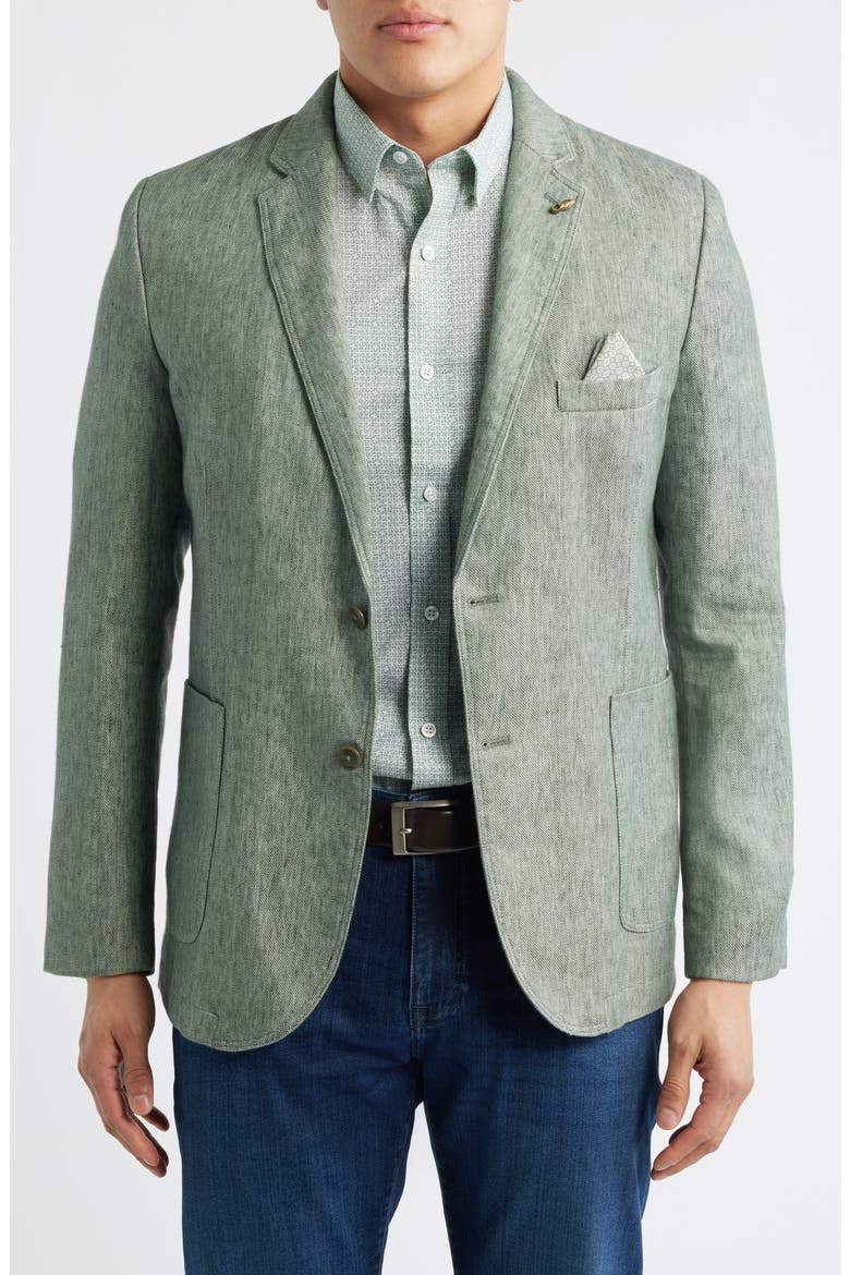 Conley Linen Blend Blazer, Main, color, SAGE WASHED LINEN