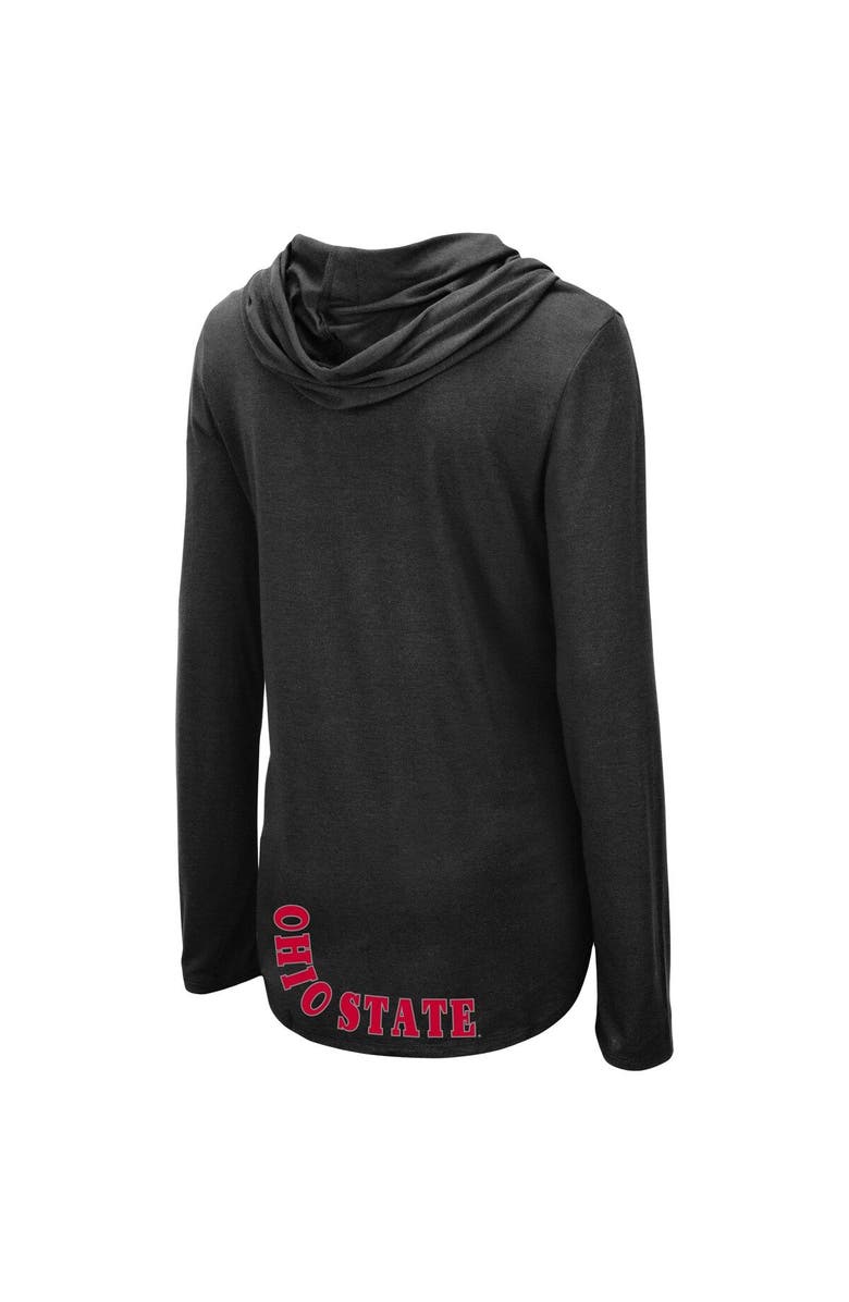 COLOSSEUM Women's Colosseum Black Ohio State Buckeyes My Lover Lightweight Hooded Long Sleeve T-Shirt, Alternate, color, Black