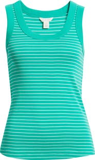 Caslon® Scoop Neck Rib Cotton Tank