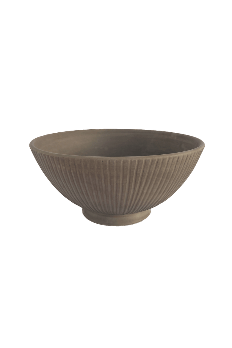 Large Earth Lines Serving Bowl, Main, color, Brown