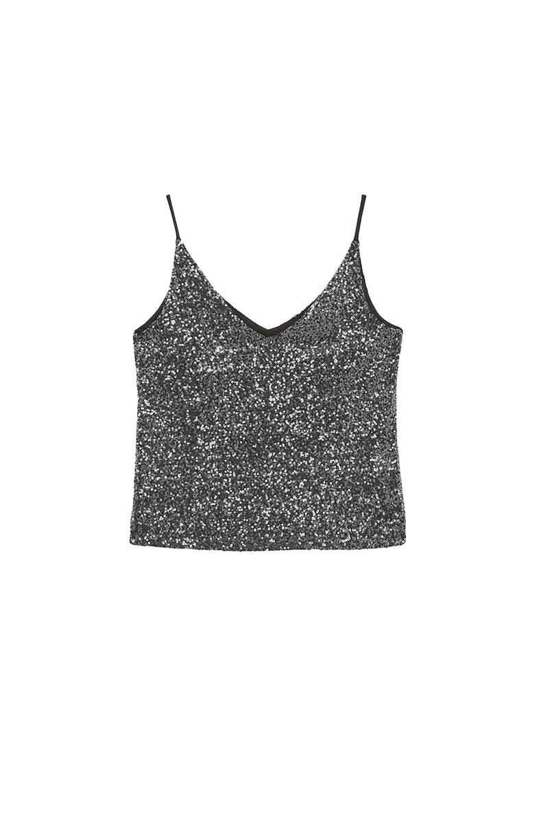 ottod'Ame Top With Sequins, Alternate, color, Metallic Silver