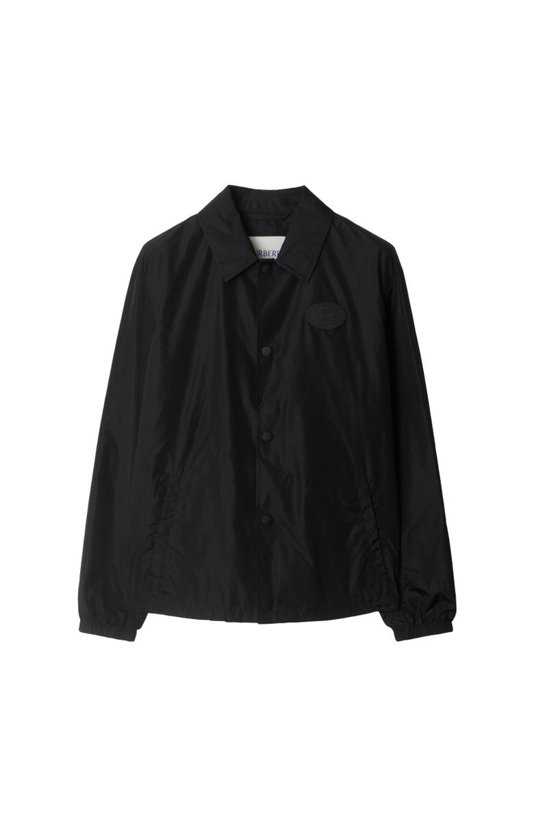 Burberry Knight Stamp Nylon Coach Jacket, Alternate, color, Black