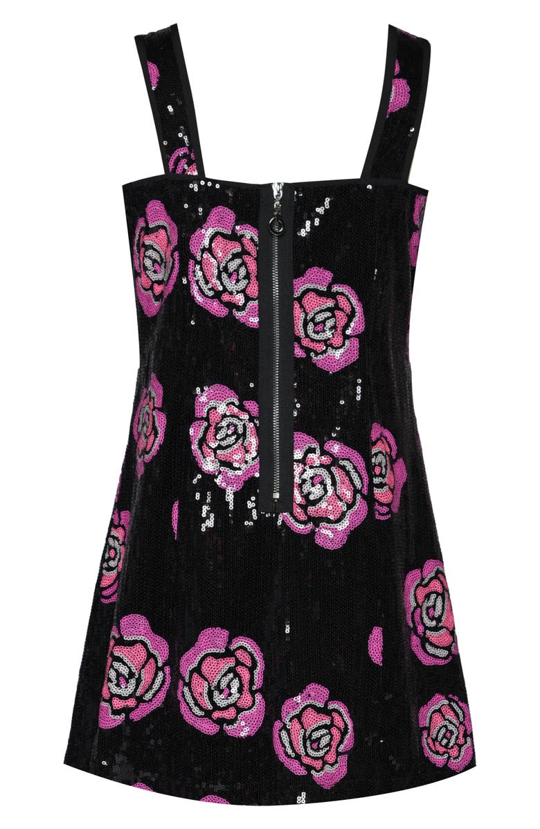 Hannah Banana Kids' Rose Sequin Party Dress, Alternate, color, Black