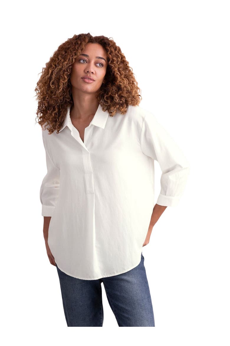 Linen Blend Relaxed Blouse, Main, color, CHALK