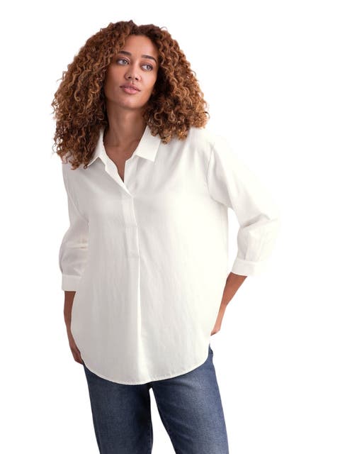 Linen Blend Relaxed Blouse