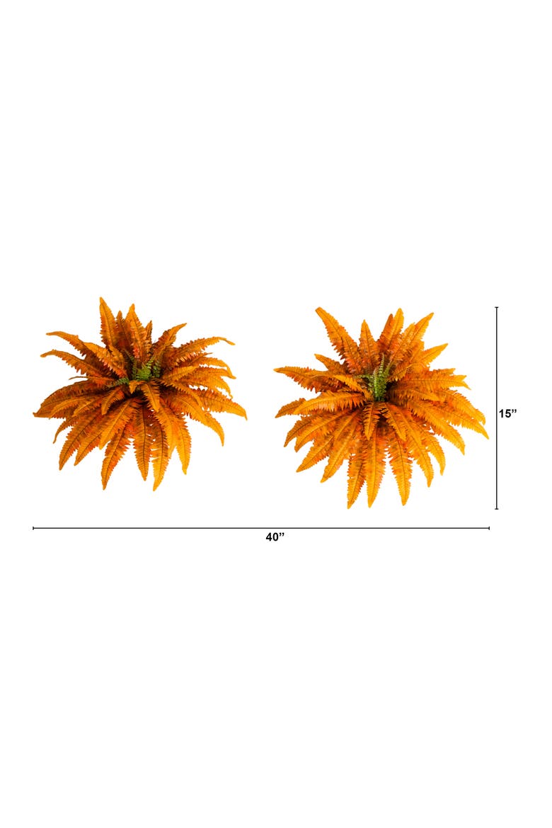 40-in Autumn Artificial Fall Boston Fern - Set of 2, Alternate, color, Orange