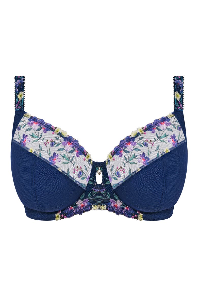 Marie Underwire Side Support Plunge Bra, Alternate, color, SAPPHIRE
