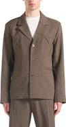 Manière De Voir Bastien Single Breasted Hatched Tailored Suit Jacket