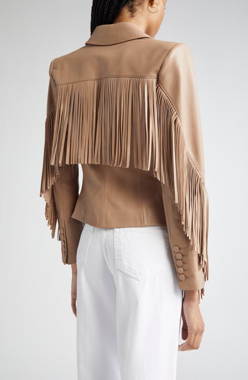 L AGENCE L'AGENCE VASHTI FRINGE LEATHER BLAZER