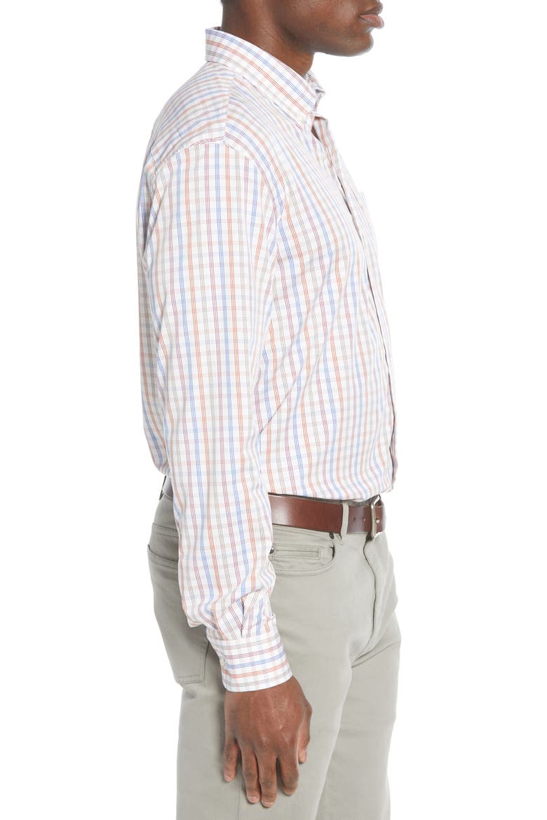 Classic Fit Plaid Button-Down Shirt, Alternate, color, WHITE