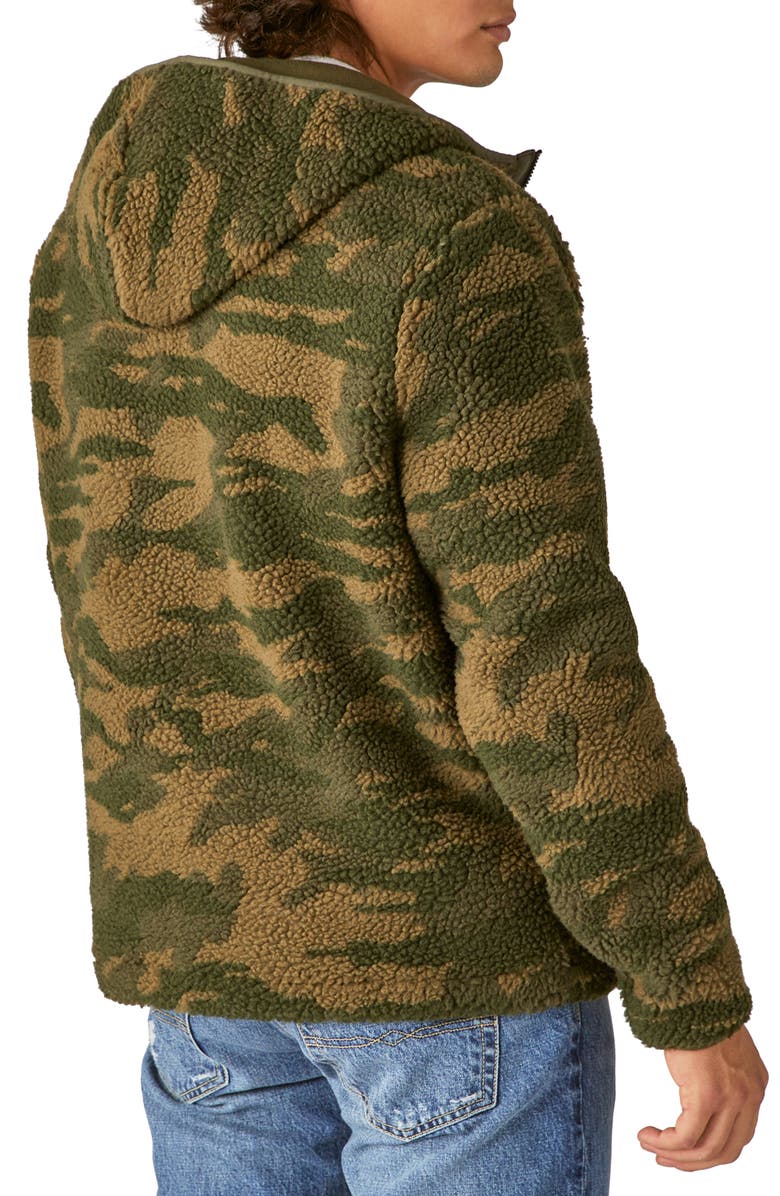 Lucky Brand Utility Camouflage Fleece Half-Zip Hoodie, Alternate, color,