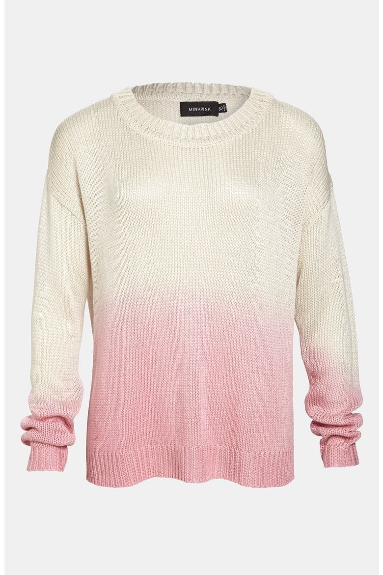 'Melting Moments' Dip Dye Sweater, Main, color, RASPBERRY