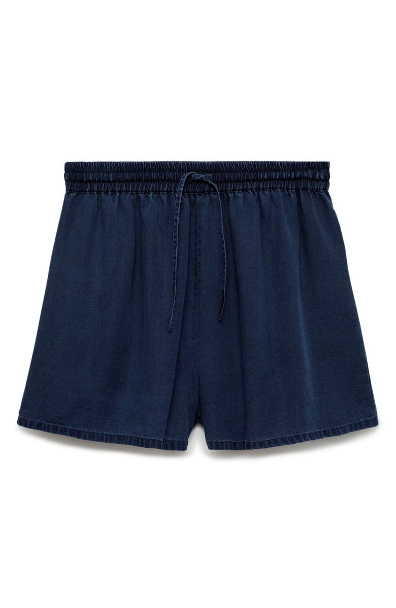 MANGO Pull-On Chambray Mom Shorts, Alternate, color, 
