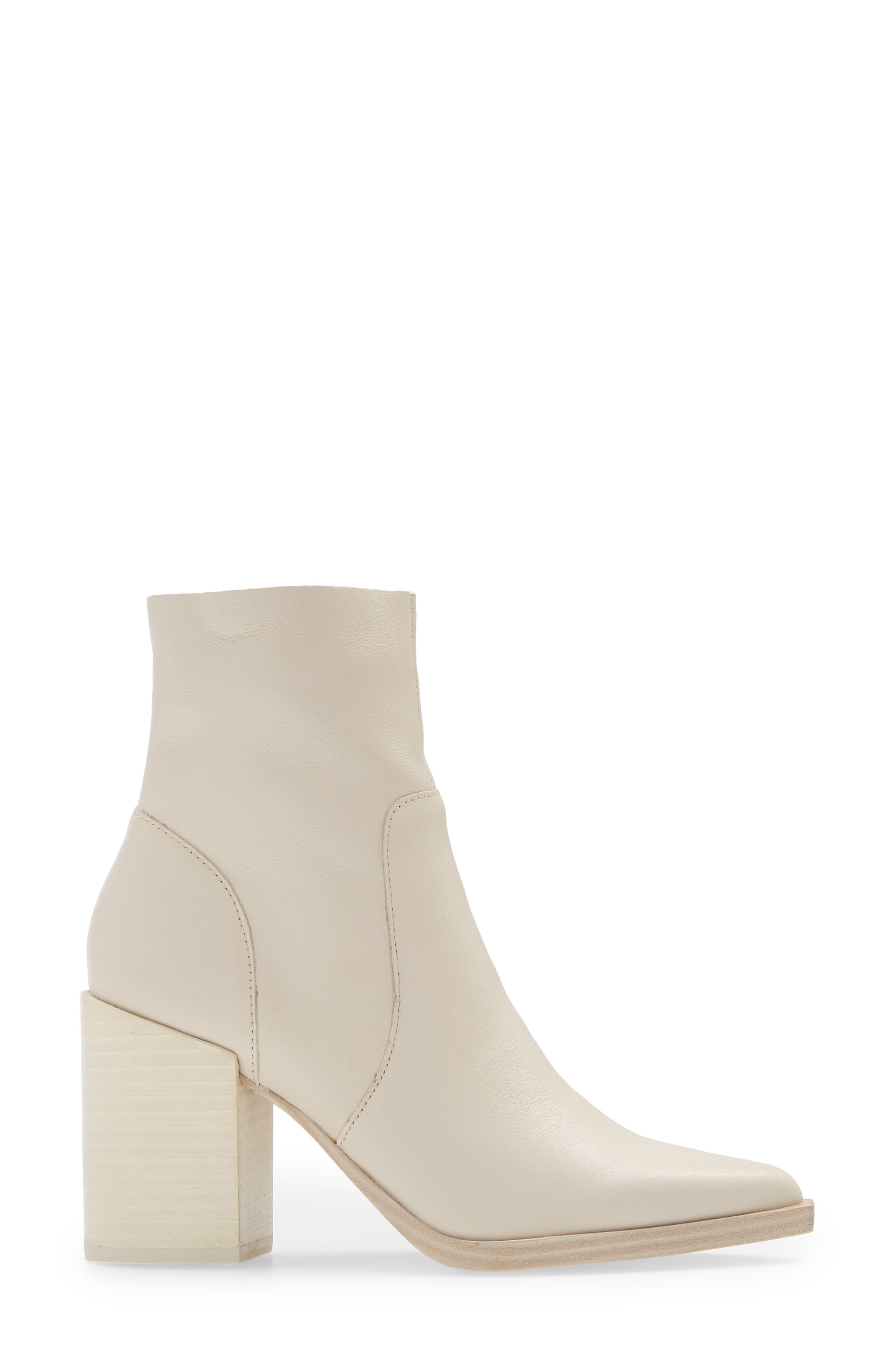 Calabria Pointed Toe Bootie, Alternate, color, BONE LEATH