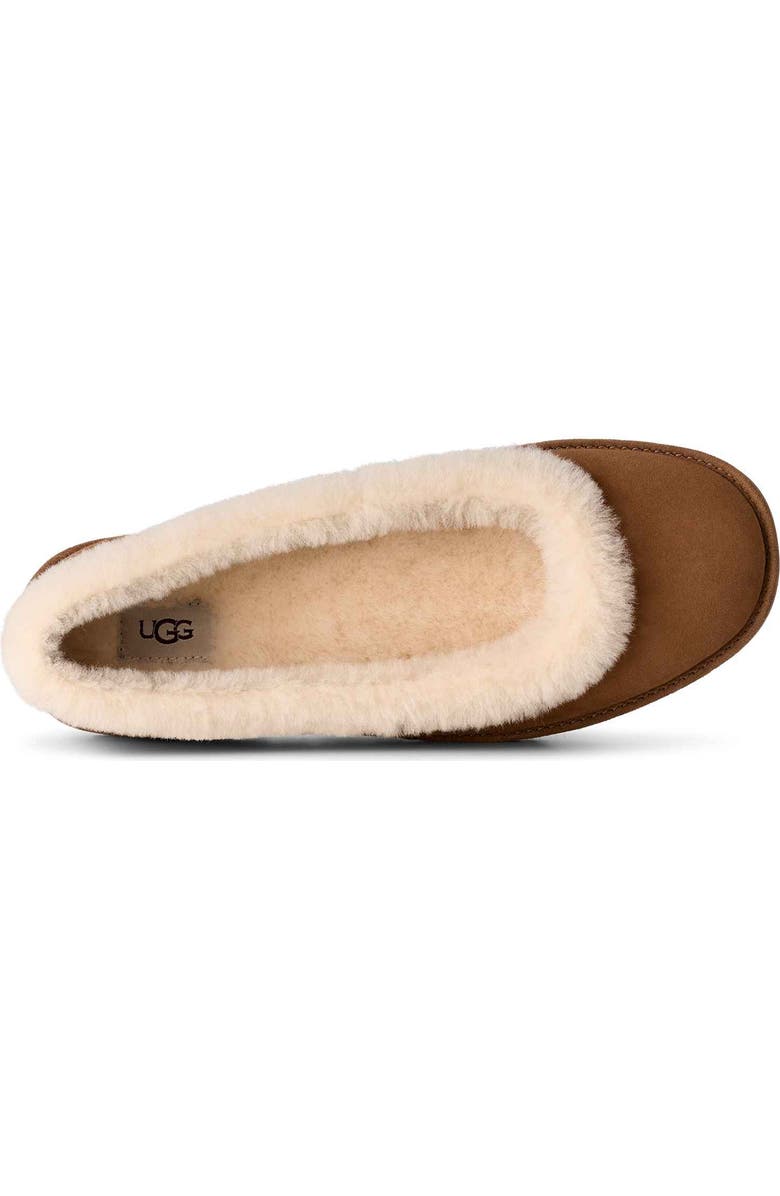 UGG<sup>®</sup> Zora Genuine Shearling Trim Ballet Flat, Alternate, color, Chestnut