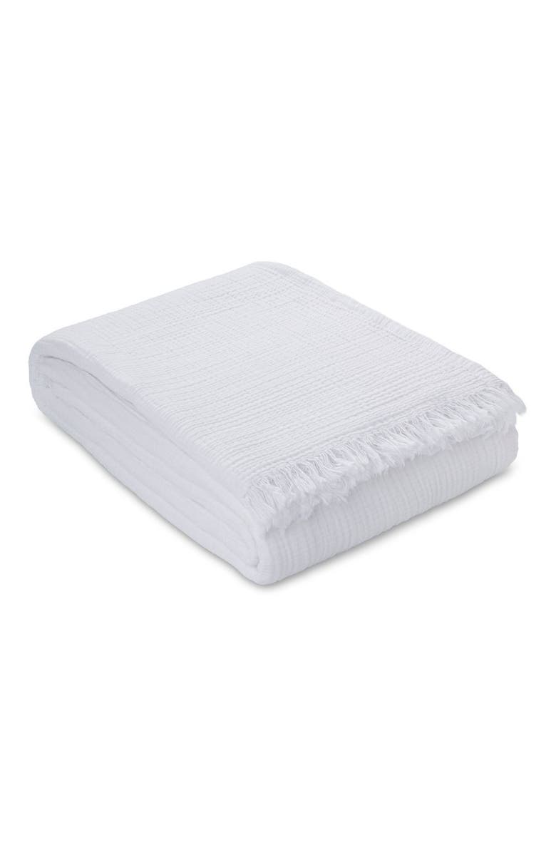 Oliviera Home Soho Supersoft 4-Layer Cotton Gauze Blanket, Alternate, color, White