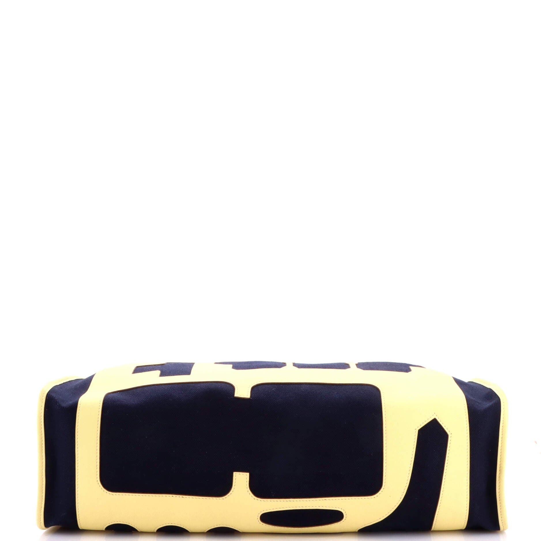 Petit H Skeleton Tote Toile and Leather GM, Alternate, color, Yellow
