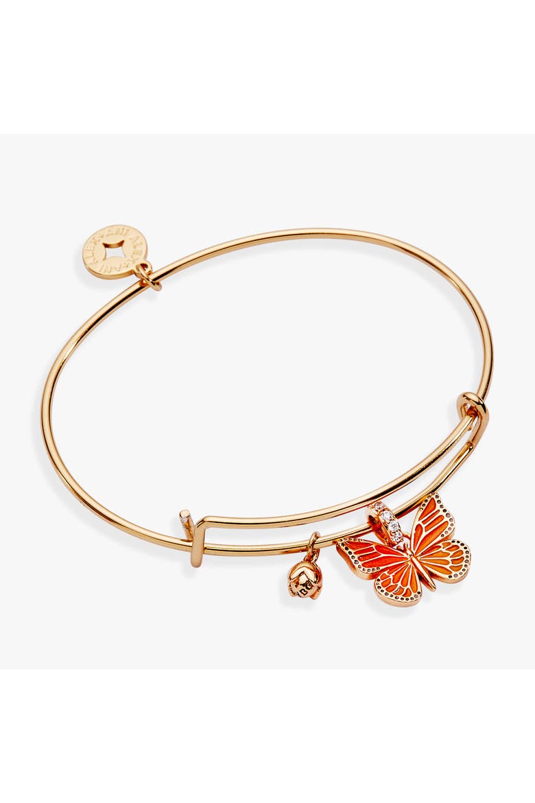New York Botanical Garden® Monarch Butterfly Charm Bangle, Main, color, Gold