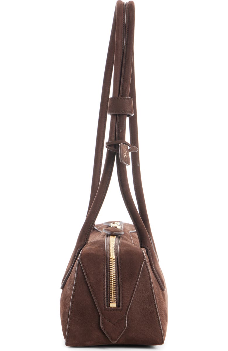 Alaïa Medium Le Teckel Suede East/West Shouder Bag, Alternate, color, Brun/ Or
