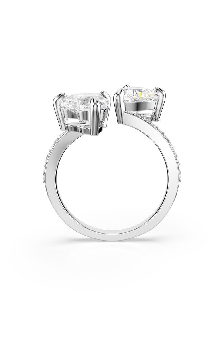 Mesmera Hearts Ring, Alternate, color, WHITE/ SILVER