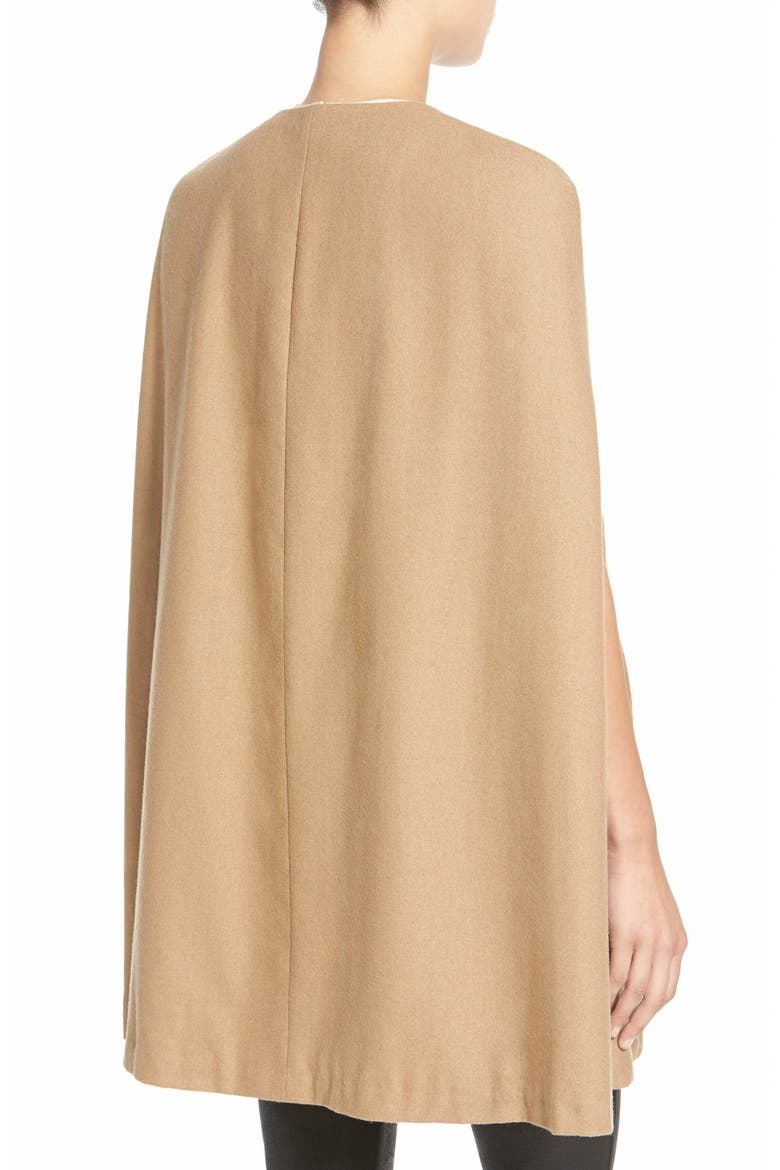 Collarless Woven Cape, Alternate, color, BEIGE