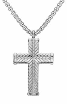 EDFORCE Chevron Cross Pendant Necklace