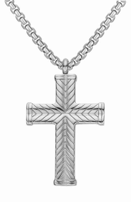 EDFORCE Chevron Cross Pendant Necklace