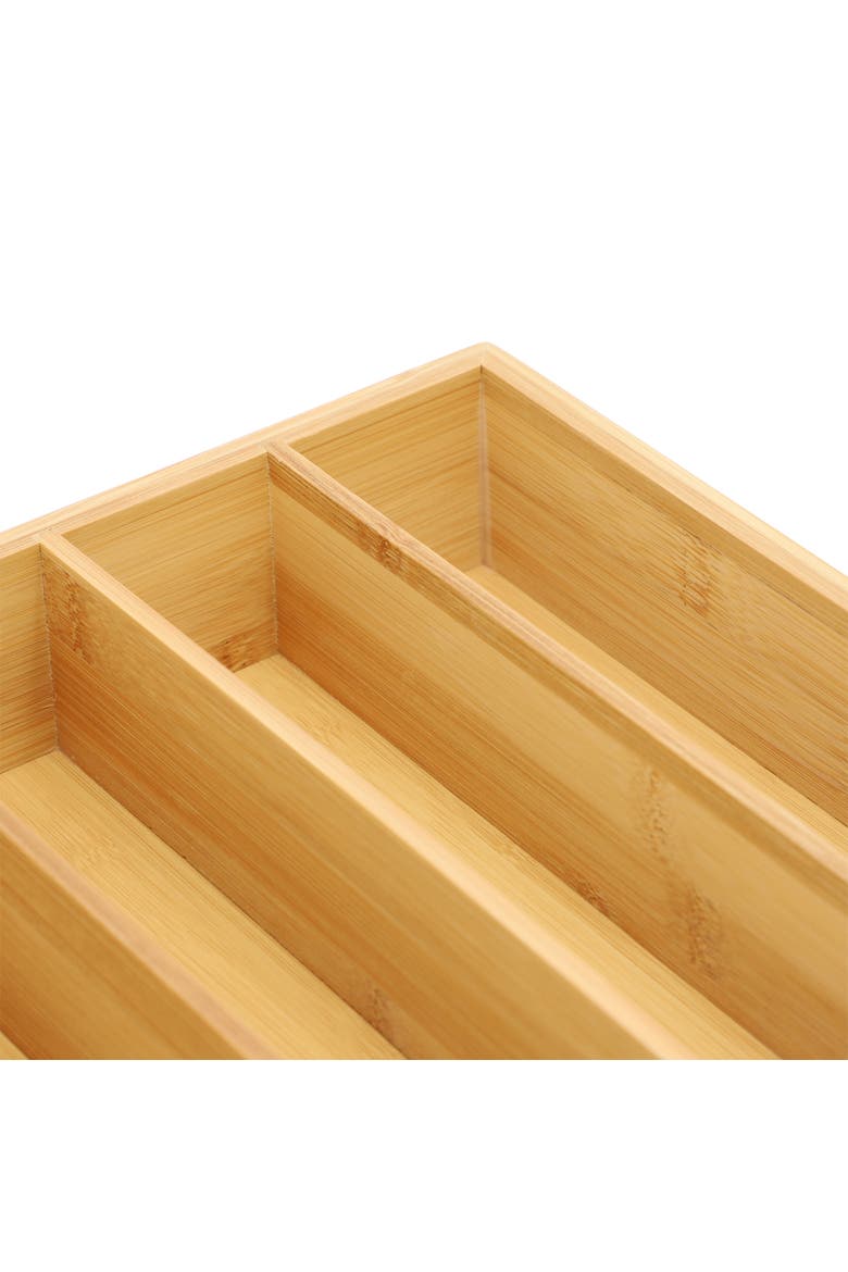 Wood Sectional Drawer Organizer, Alternate, color, Bamboo