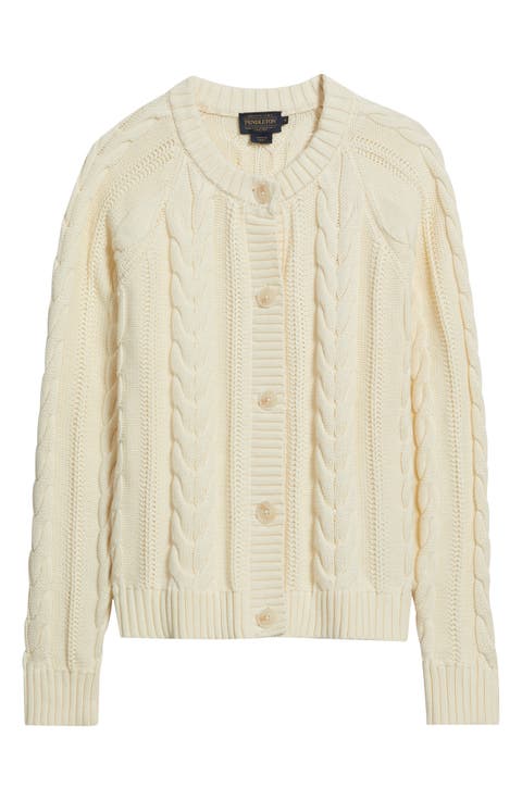 Cable Knit Cotton Cardigan