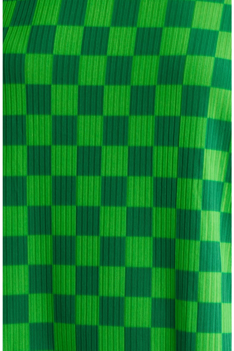 Lex Ribbed Oversize T-Shirt & High Waist Crop Pants Set, Alternate, color, LUCKY GREEN CHECK