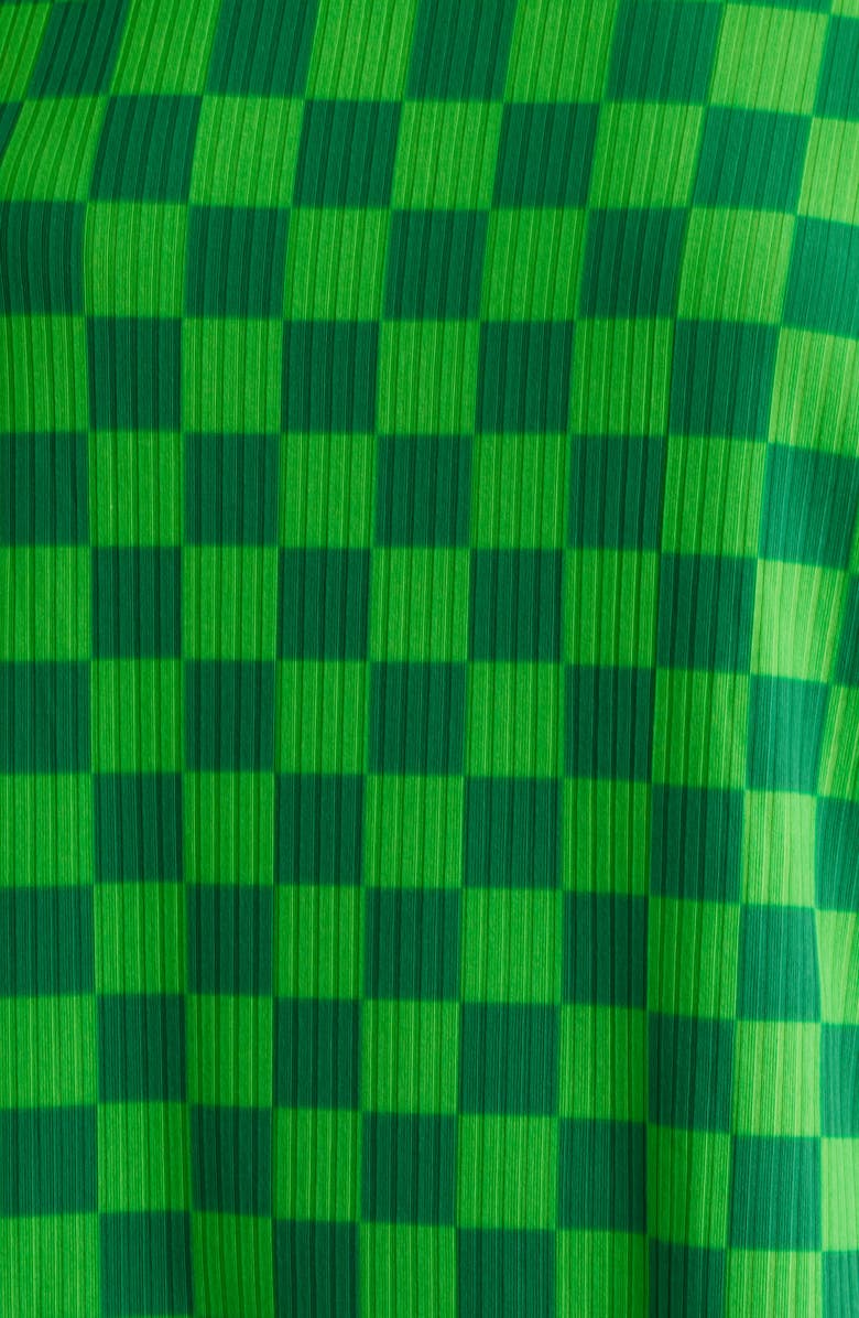 Dressed in Lala Lex Ribbed Oversize T-Shirt & High Waist Crop Pants Set, Alternate, color, Lucky Green Check