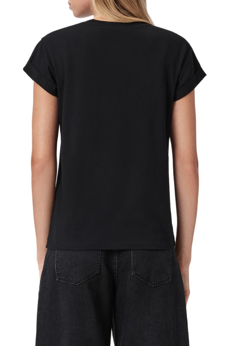 AllSaints Lena Anna Cotton Graphic T-Shirt, Alternate, color, Black