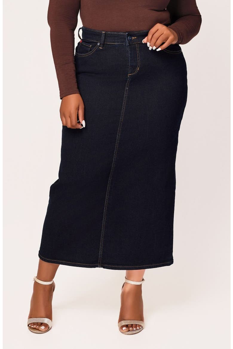 Denim Maxi Skirt, Main, color, AVA