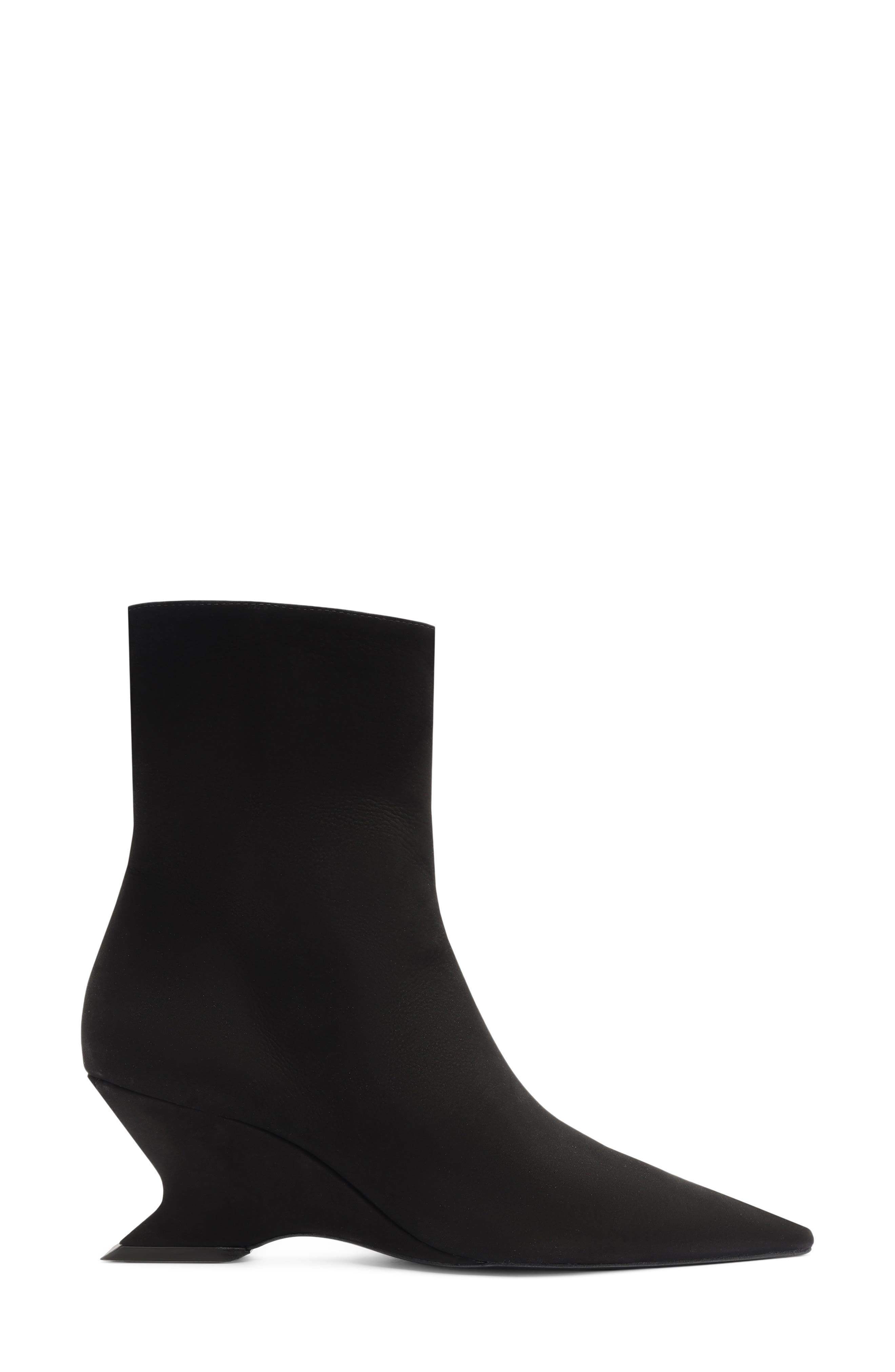 Siena Pointed Toe Wedge Bootie, Alternate, color, BLACK