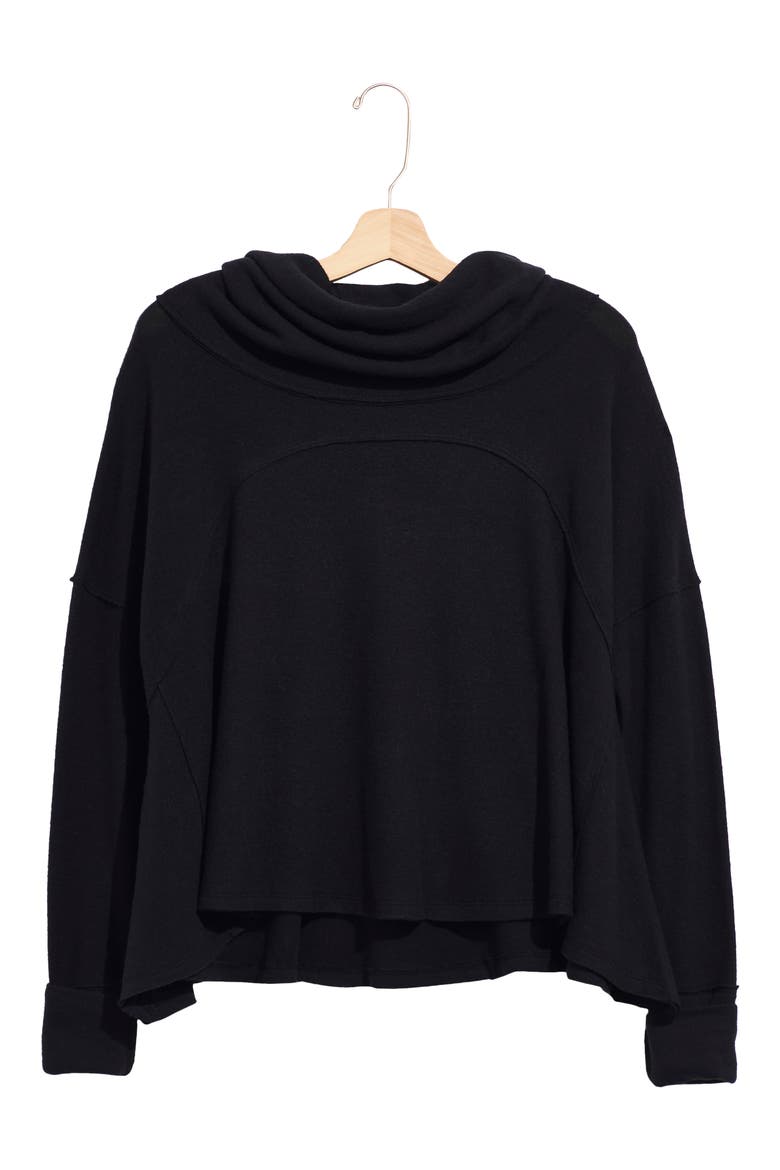 Cozy Time Funnel Neck Top, Alternate, color, BLACK