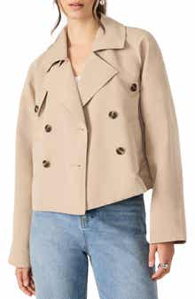 Steve Madden Double Breasted Short Trench Coat