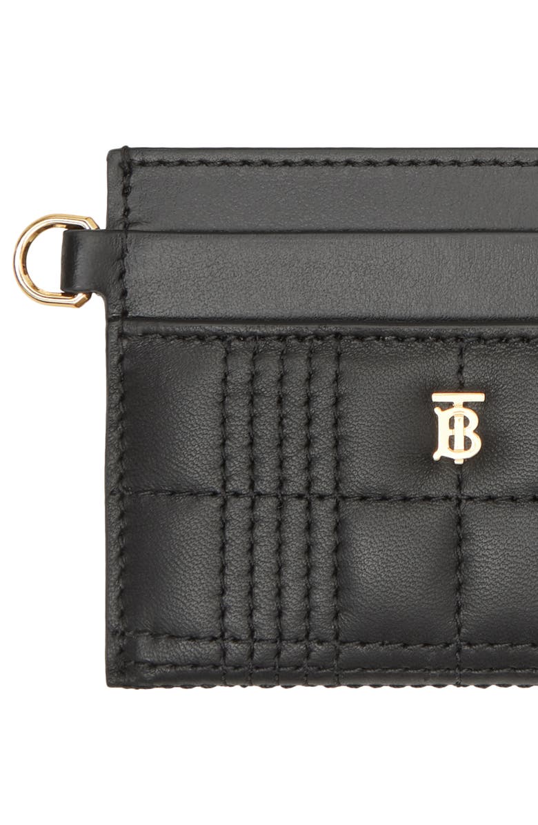 Burberry Monogram Motif Quilted Lambskin Card Case, Alternate, color,