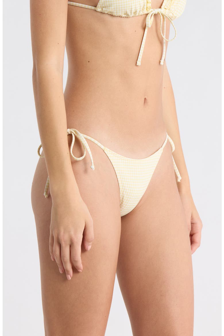 Leora Printed Side Tie Bikini Bottoms, Alternate, color, YELLOW