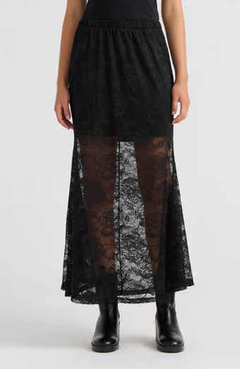 Lace Flare Maxi Skirt