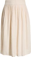 Caslon® Pleated Linen Blend Midi Skirt