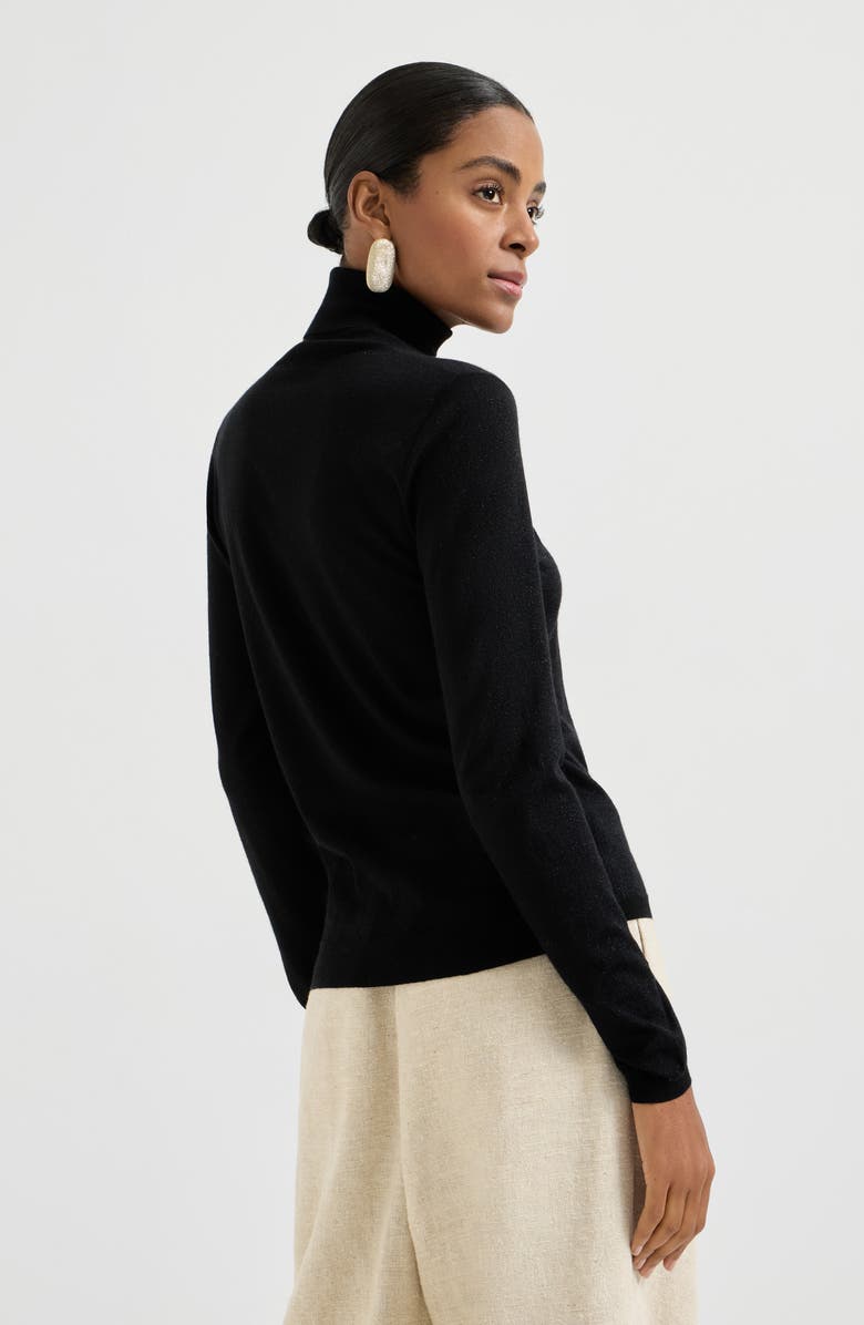 Brunello Cucinelli Cashmere and silk Sparkling sweater, Alternate, color, Black