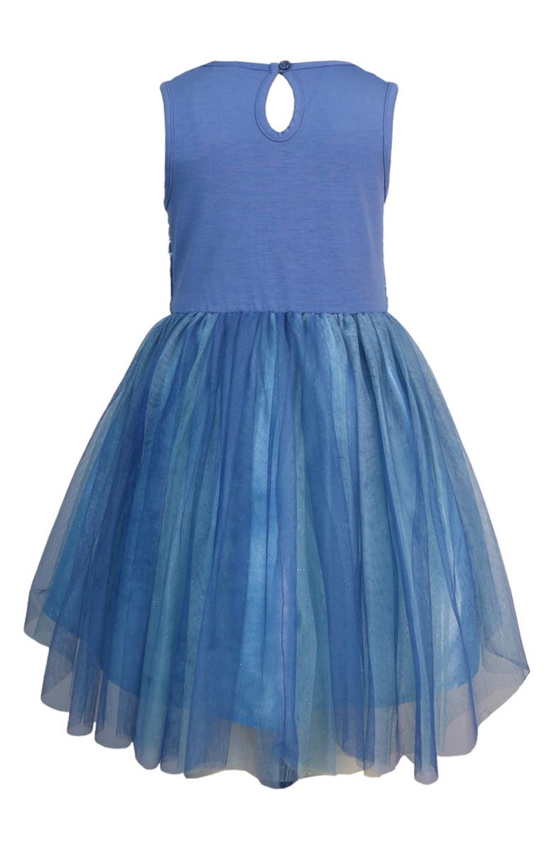 Zunie Kids' Sequin Butterfly Mesh Party Dress, Alternate, color, Blue