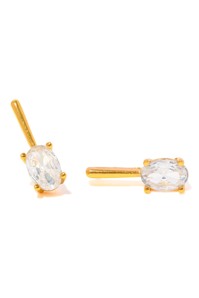 Cancun Oval Bar Stud Earrings, Alternate, color, GOLD